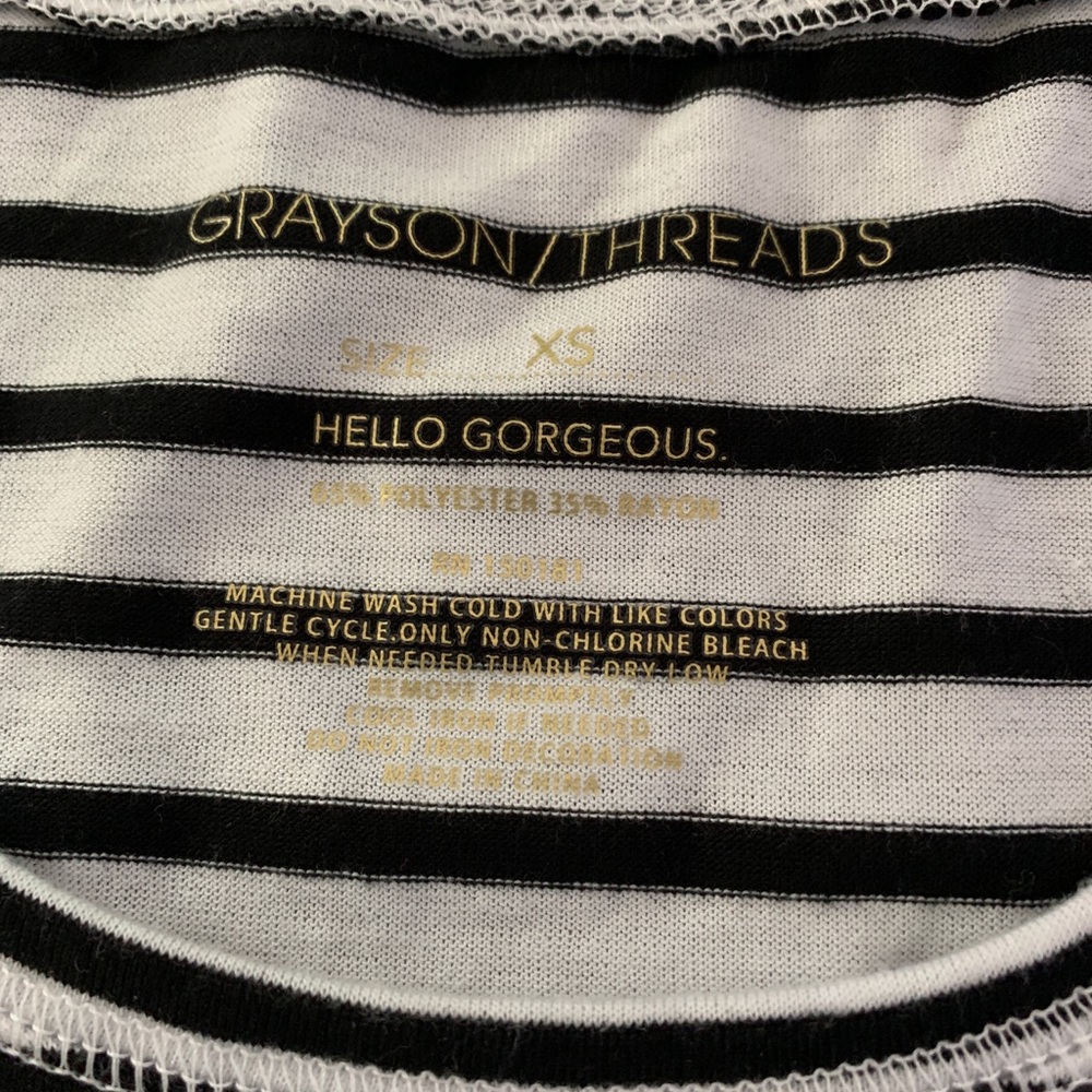 Grayson Threads black and white striped shirt - Picture 2 of 3